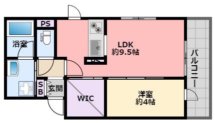 COURGE(1LDK/2階)の間取り写真