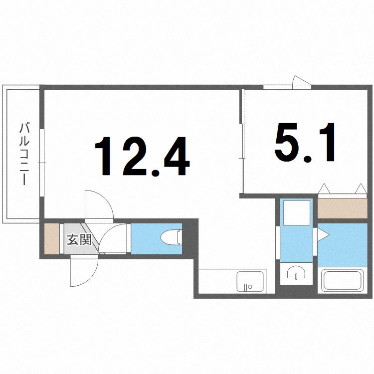 グレイス厚別(1LDK/1階)の間取り写真