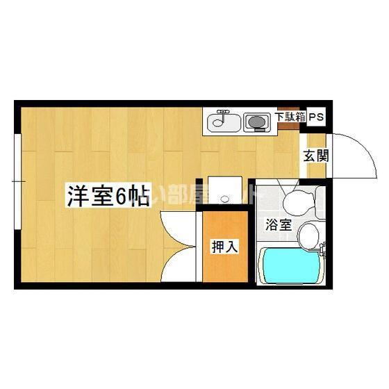 ハイツTBS(ワンルーム/3階)の間取り写真