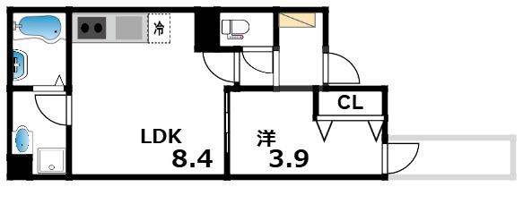 DPORTOALOGGIO(1LDK/2階)の間取り写真