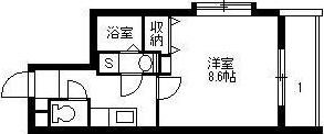 LUANA(1K/4階)の間取り写真