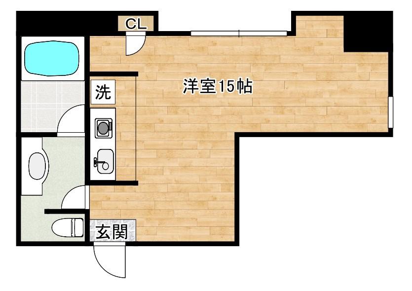 ベルガ片野(ワンルーム/6階)の間取り写真