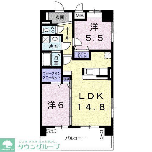 AUTUMN′S(2LDK/5階)の間取り写真
