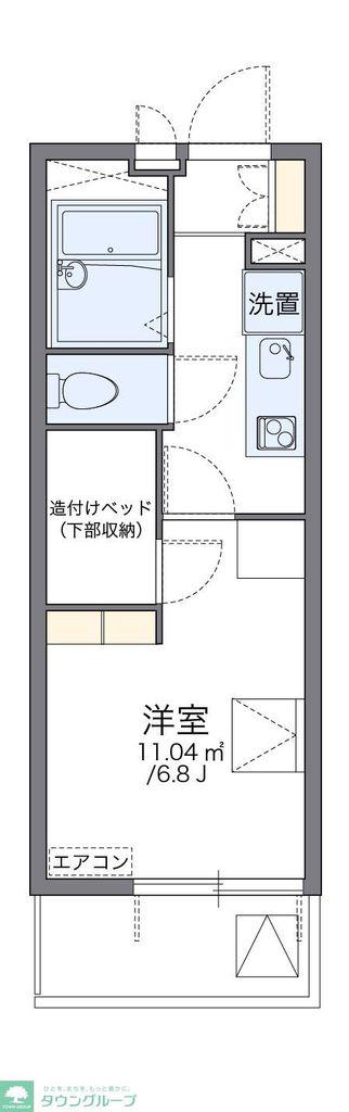 レオパレスグリーンサイトA(1K/4階)の間取り写真