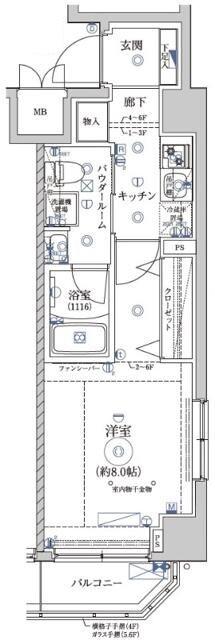 レアライズ葛西(1K/5階)の間取り写真