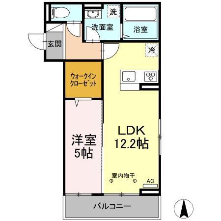 D-ROOMアリビオ泉崎(1LDK/3階)の間取り写真