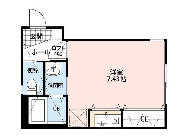 MAPLE ウエスト(ワンルーム/2階)の間取り写真