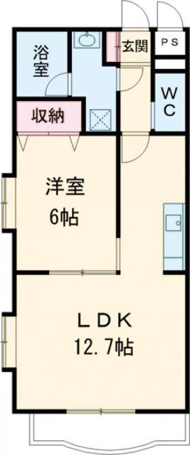 GRAND COLLINEII(1LDK/4階)の間取り写真