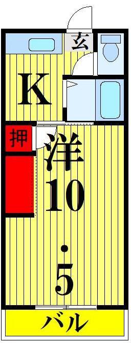 第3村松コーポ(1K/2階)の間取り写真