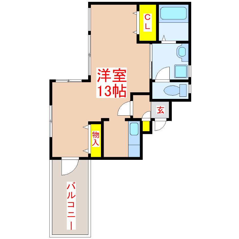ダイムビル(ワンルーム/3階)の間取り写真