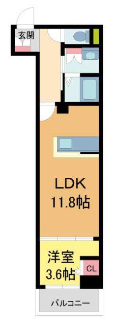 シャーメゾンA-Z(1LDK/2階)の間取り写真