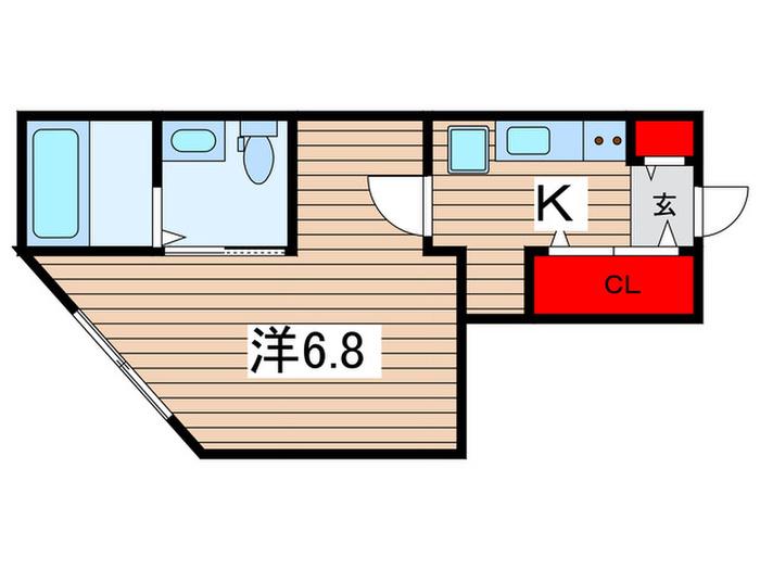 VAU HOUSE蘇我(1K/1階)の間取り写真