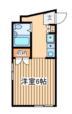 西戸部ダイヤモンドパレス(ワンルーム/3階)の間取り写真