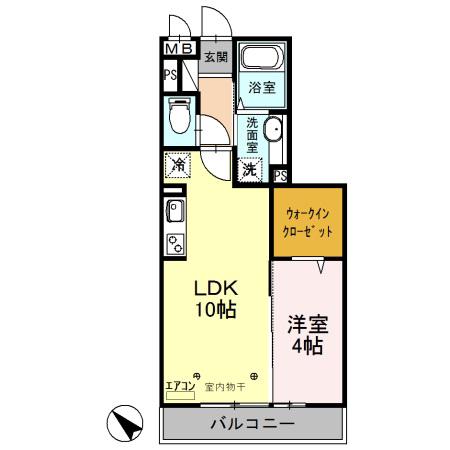 ロイヤルヒル越谷(1LDK/1階)の間取り写真