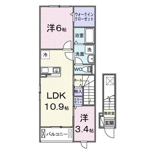 ファビオネスト駒沢(2LDK/2階)の間取り写真