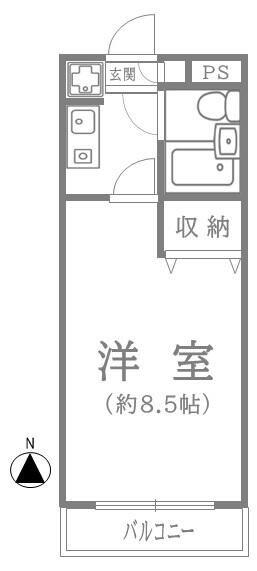 カオパレス ナンバー20(1K/1階)の間取り写真