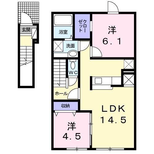 VIVACEI(2LDK/2階)の間取り写真