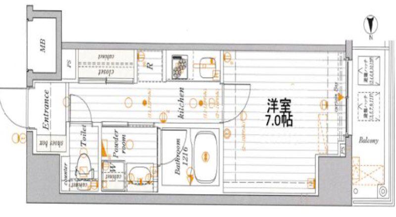 レオーネ上野入谷(1K/3階)の間取り写真