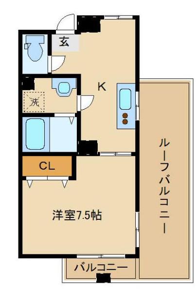 フルーレ(1DK/3階)の間取り写真