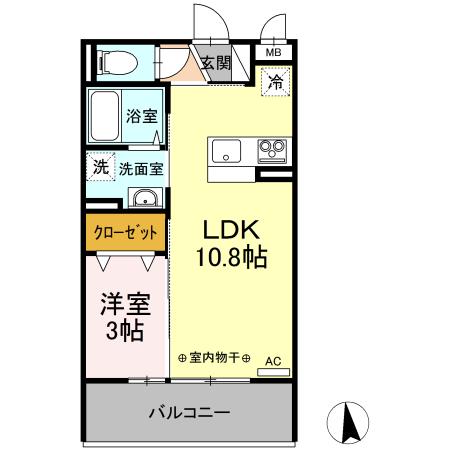 ミクストII(1LDK/2階)の間取り写真