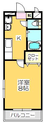 サンライズマンション(1K/1階)の間取り写真