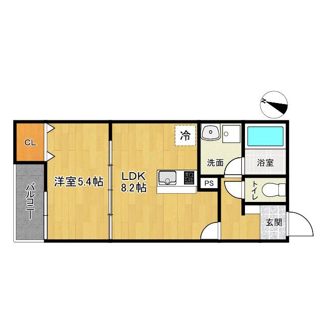 MEW STYLE APARTMENTS(1LDK/2階)の間取り写真
