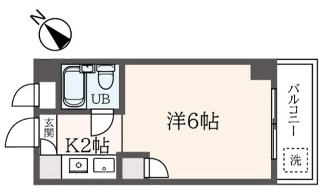 ディジィ川崎(1K/2階)の間取り写真