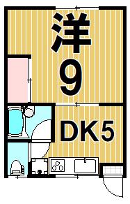 コーポ松浜(1DK/1階)の間取り写真