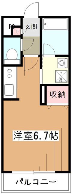 プラシードK(ワンルーム/3階)の間取り写真