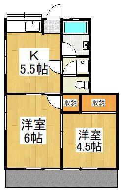 ミキコーポ小手指(2K/1階)の間取り写真