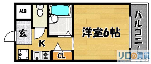 KUBOTAハイツ(1K/2階)の間取り写真