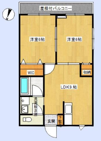 ベルフローラふじみ野(2LDK/1階)の間取り写真