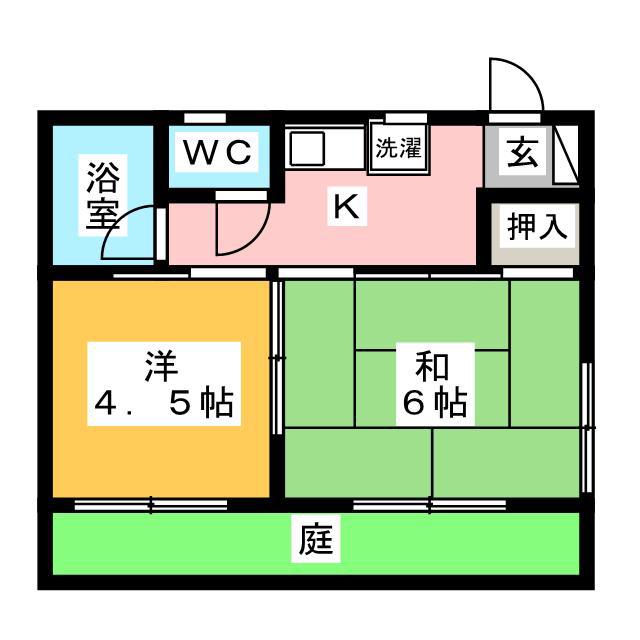 ロッシュブラウン池袋(2K/1階)の間取り写真
