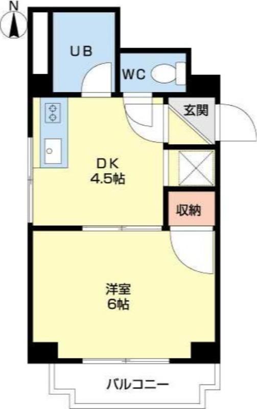 プロムナード麻生(1DK/1階)の間取り写真