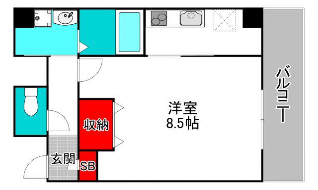 クレセントコート(1K/3階)の間取り写真