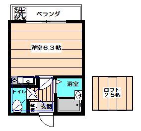 HASSLER(ワンルーム/2階)の間取り写真