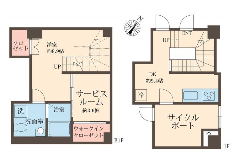 スフィア日本橋富沢町(1SDK/1階)の間取り写真