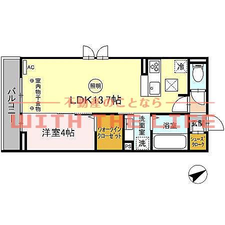 D-ROOM椿(1LDK/2階)の間取り写真