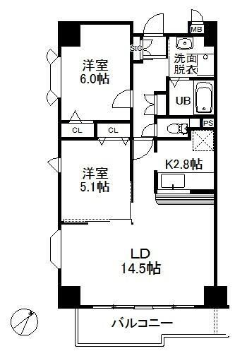 アレグリア(2LDK/2階)の間取り写真