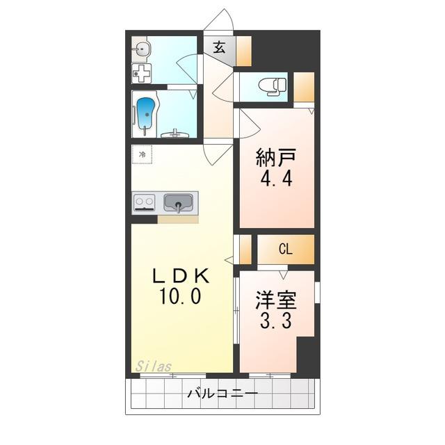 FREEDOM RESIDENCE 松原上田II(1SLDK/8階)の間取り写真