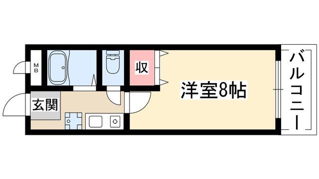 あさけハイツ(1K/1階)の間取り写真