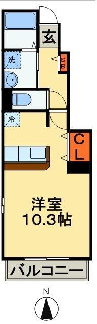 フリーデAKII(ワンルーム/1階)の間取り写真