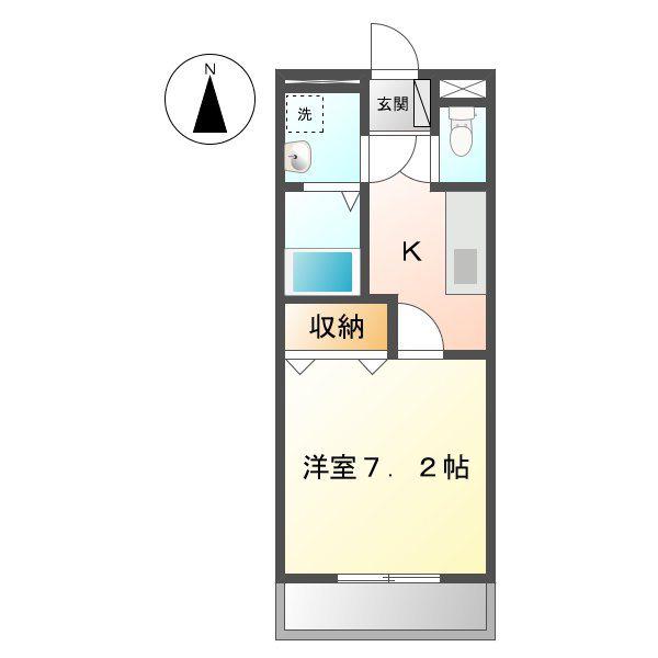 ファーレ(1K/2階)の間取り写真