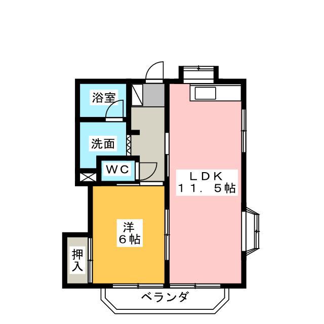 メゾンK II(1LDK/1階)の間取り写真