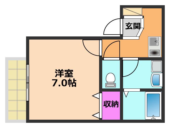 メゾネット21(1K/1階)の間取り写真