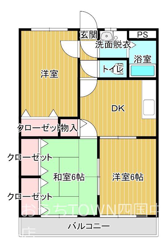 セントラルS(3DK/1階)の間取り写真