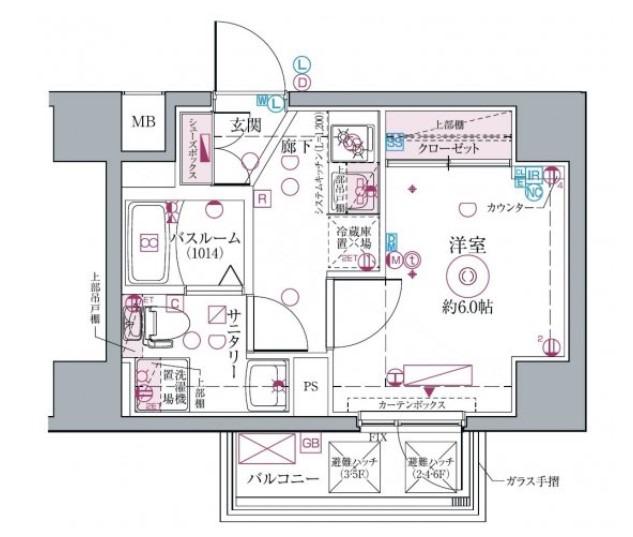 CREVISTA戸越公園(1K/1階)の間取り写真