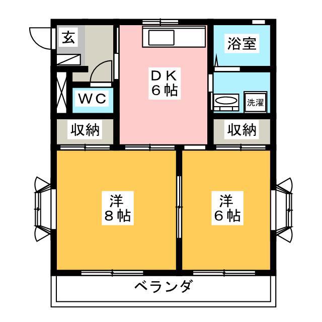 ロイヤルパレス平沢(2LDK/3階)の間取り写真