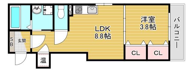 グランディル フォレスト(1LDK/3階)の間取り写真