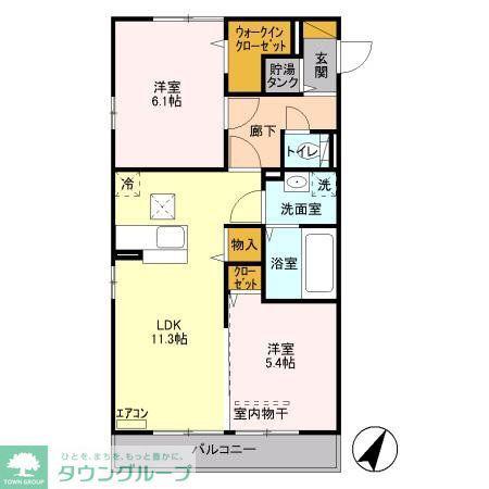グランマルニエ(2LDK/1階)の間取り写真